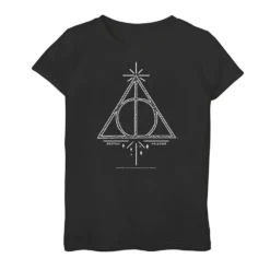 Girls 7-16 Harry Potter Deathly Hallows Symbol Line Art Tee