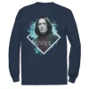 Men's Harry Potter Snape Blue Lightning Character Portrait Long Sleeve Graphic Tee -Harry Potter 4250242 Navy