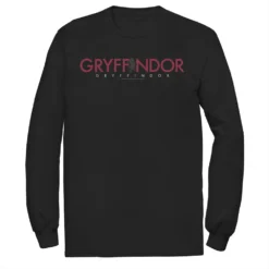 Men's Harry Potter Gryffindor House Simple Text Long Sleeve Graphic Tee