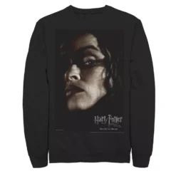 Men's Harry Potter Deathly Hallows Bellatrix Character Poster Fleece Graphic Pullover