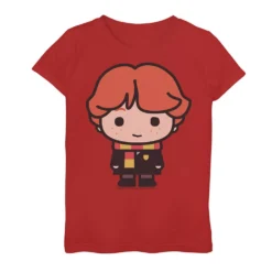 Girls 7-16 Harry Potter Ron Weasley Cute Cartoon Portrait Graphic Tee
