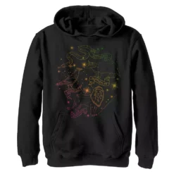 Boys 8-20 Harry Potter Hogwarts Rainbow Line Art Graphic Fleece Hoodie