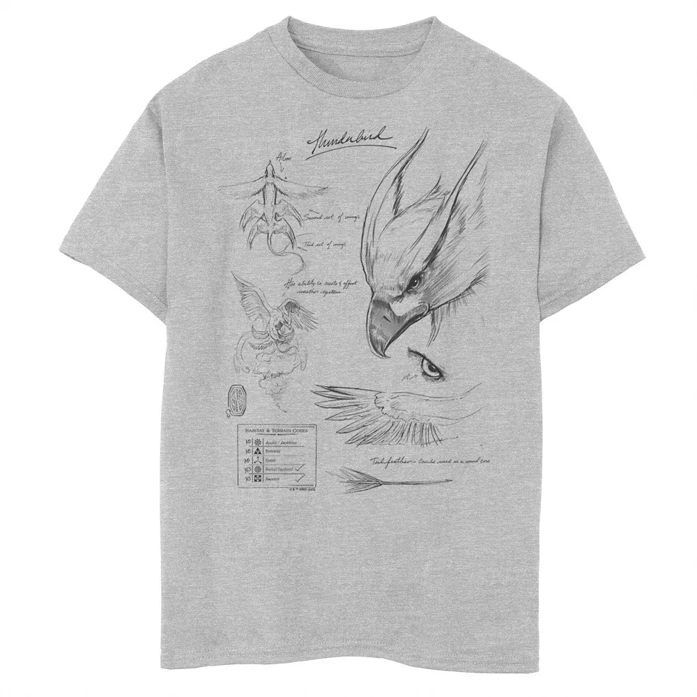 Boys 8-20 Harry Potter Fantastic Beasts: The Crimes Of Grindelwald Thunderbird Study Notebook Sketch Graphic Tee 3 Boys 8-20 Harry Potter Fantastic Beasts: The Crimes Of Grindelwald Thunderbird Study Notebook Sketch Graphic Tee