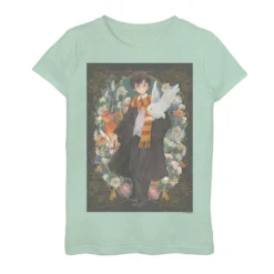 Girls 7-16 Harry Potter Harry Floral Illustration Graphic Tee