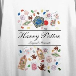 Harry Potter Magical Moments Crew Neck Short Sleeve Women's White Crop T-shirt