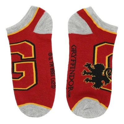 Harry Potter Gryffindor Lion Mascot 5-Pair Women's Ankle Socks 4 Harry Potter Gryffindor Lion Mascot 5-Pair Women's Ankle Socks - Image 2