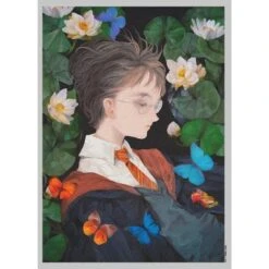 Junior's Harry Potter Artistic Harry In Lily Pads T-Shirt