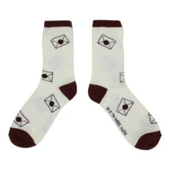 Harry Potter Hogwarts Letters Womens White Casual Crew Socks With 3D Hedwig Attachment