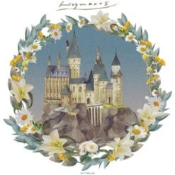 Women's Harry Potter Floral Wreath Hogwarts T-Shirt