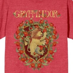 Harry Potter Gryffindor Magical Moments Crest Crew Neck Short Sleeve Red Heather Women's T-shirt