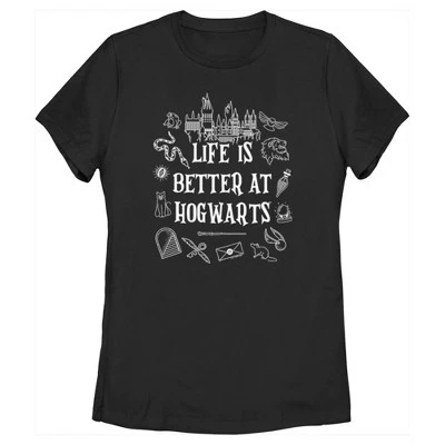 Women's Harry Potter Life Is Better At Hogwarts Icons T-Shirt 5 Women's Harry Potter Life Is Better At Hogwarts Icons T-Shirt - Image 3