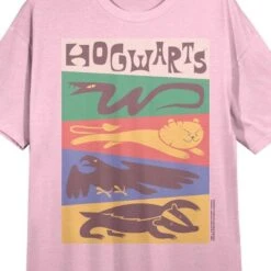 Harry Potter Hogwarts Houses Women's Pink Short Sleeve Sleep Shirt