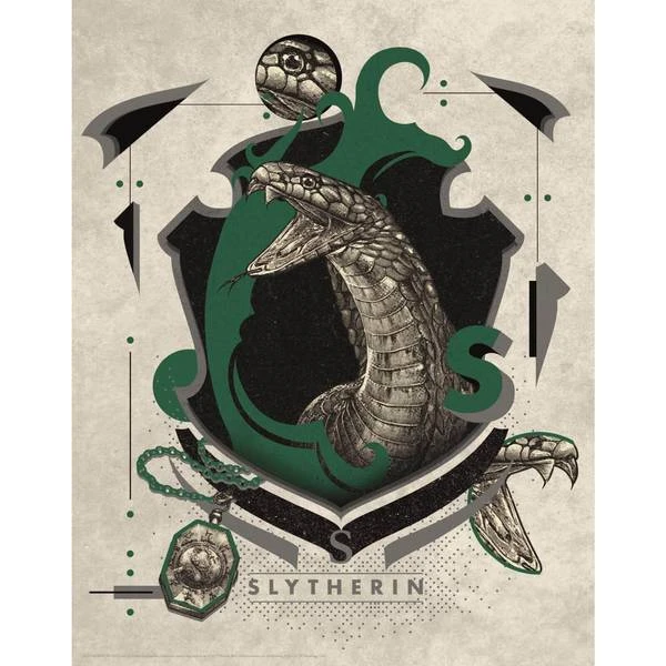 Harry Potter Art Print Slytherin Crest 2 Harry Potter Art Print Slytherin Crest