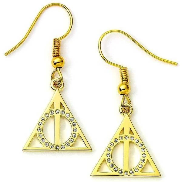 Harry Potter Drop Deathly Hallows Plated Sterling Earrings 3 Harry Potter Drop Deathly Hallows Plated Sterling Earrings