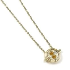 Harry Potter Spinning Time Turner Necklace - Gold 7 Harry Potter Spinning Time Turner Necklace - Gold -Harry Potter Harry Potter Spinning Time Turner Necklace Gold 2